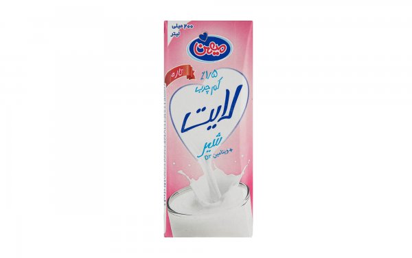 شیر پاستوریزه کم‌چرب لایت +D3 میهن مقدار 200 میلی‌لیتر