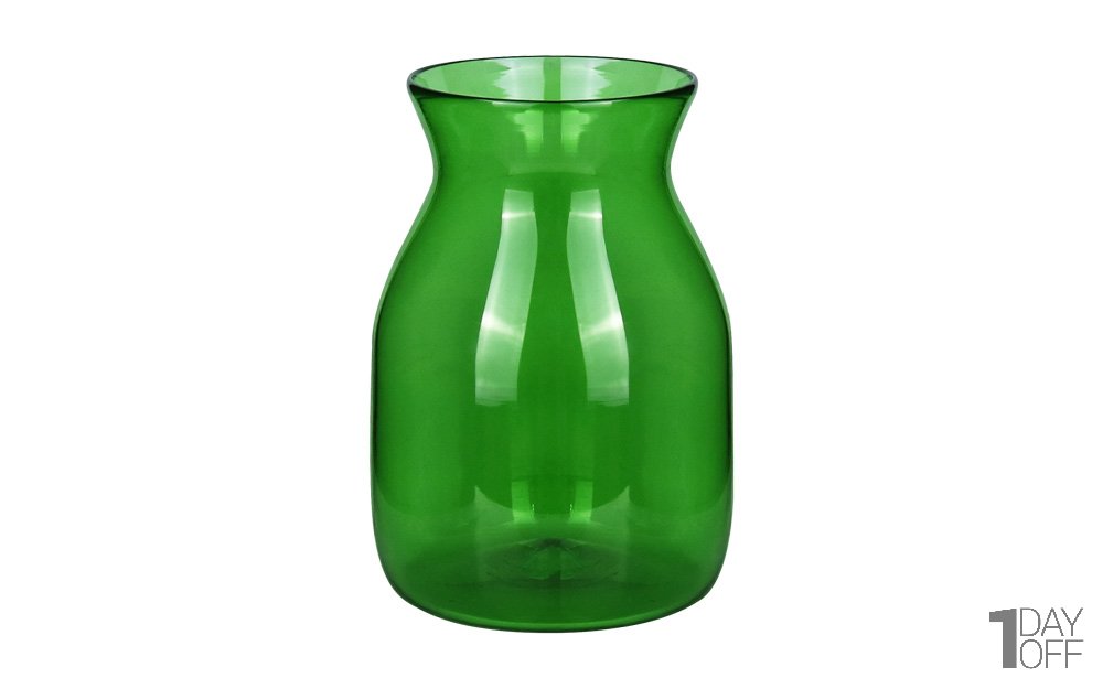 گلدان شیشه‌ای دست‌ساز طرح آیکیا کد 203 رنگ سبز زمردی