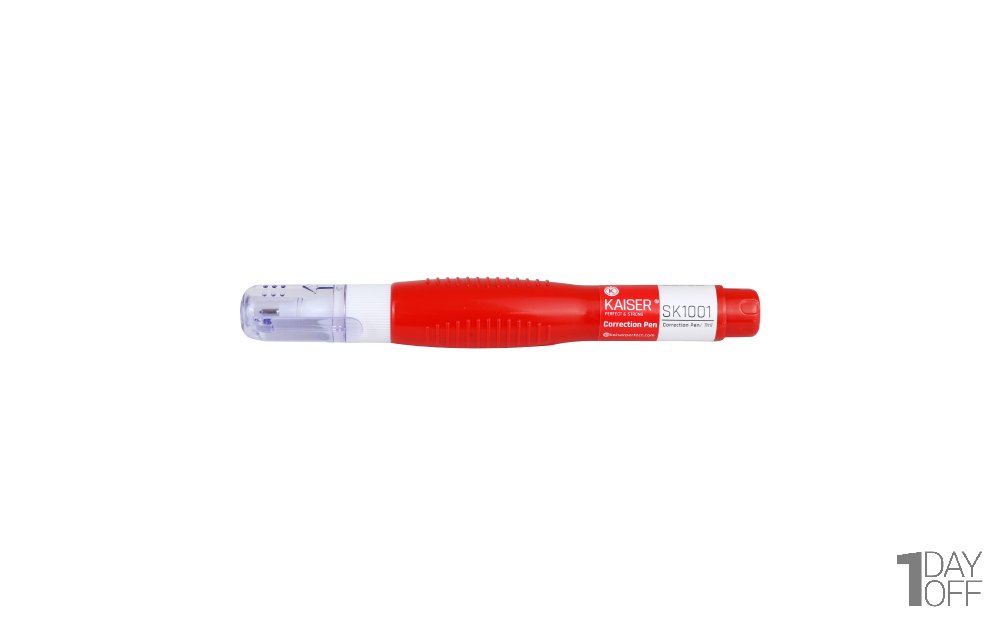 غلط‌گیر قلمی کایزر (KAISER) رنگ قرمز مدل SK1001 مقدار 7 میلی‌لیتر