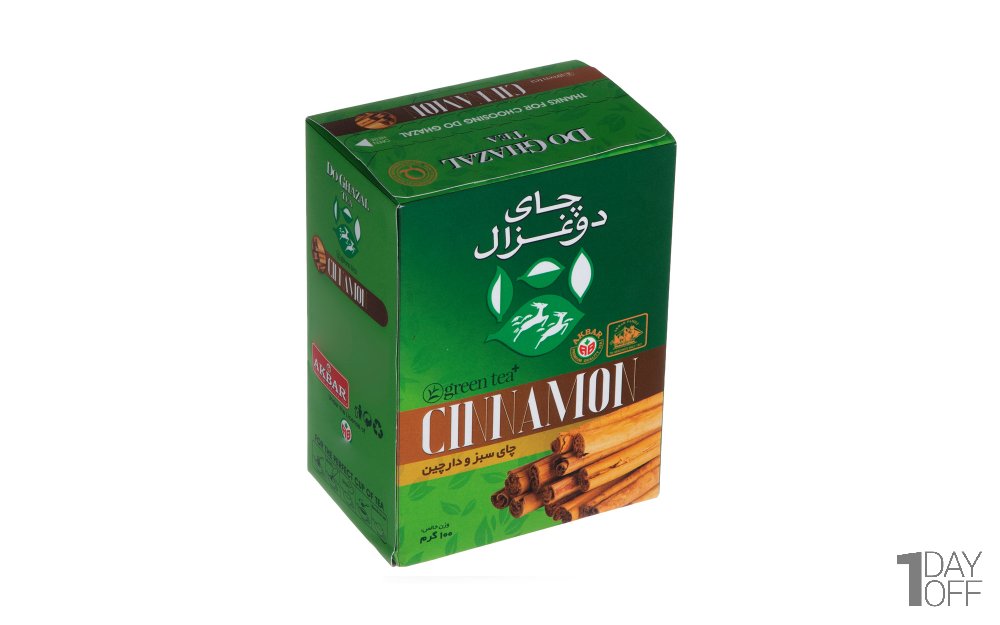 چای سبز و دارچین دوغزال مقدار 100 گرم