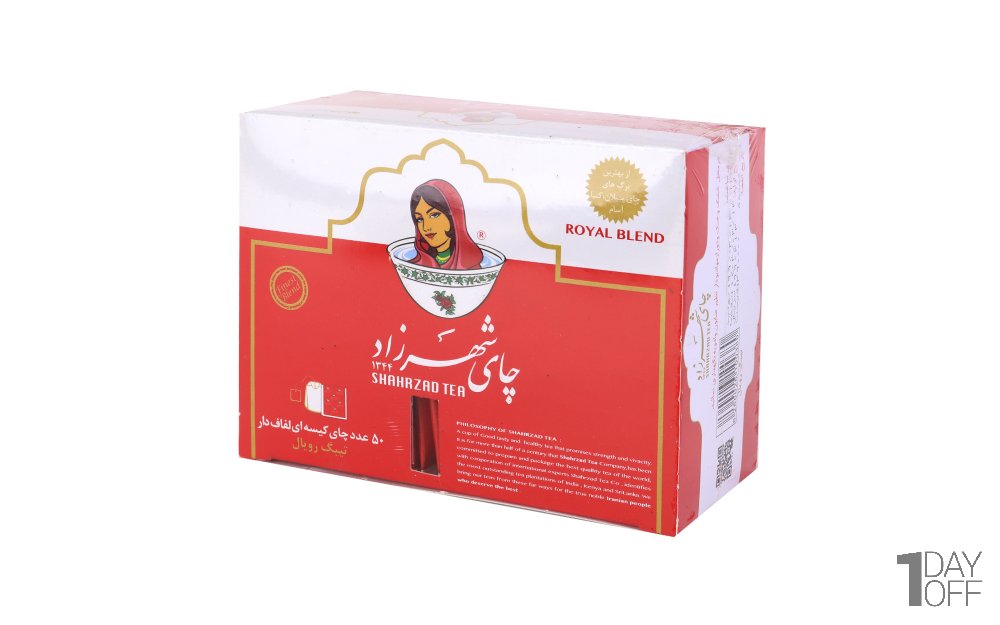 چای کیسه‌ای لفاف‌دار 50 عددی شهرزاد