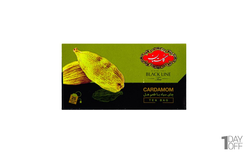 چای سیاه کیسه‌ای با طعم هل گلستان  بسته 25 عددی