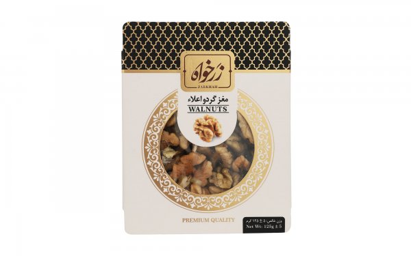 مغز گردو اعلا زرخواه مقدار 125 گرم