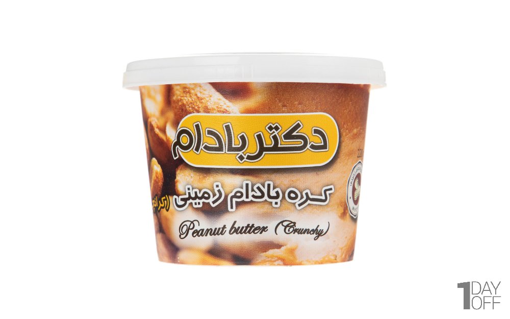 کره بادام‌زمینی کرانچی دکتر بادام مقدار 220 گرم