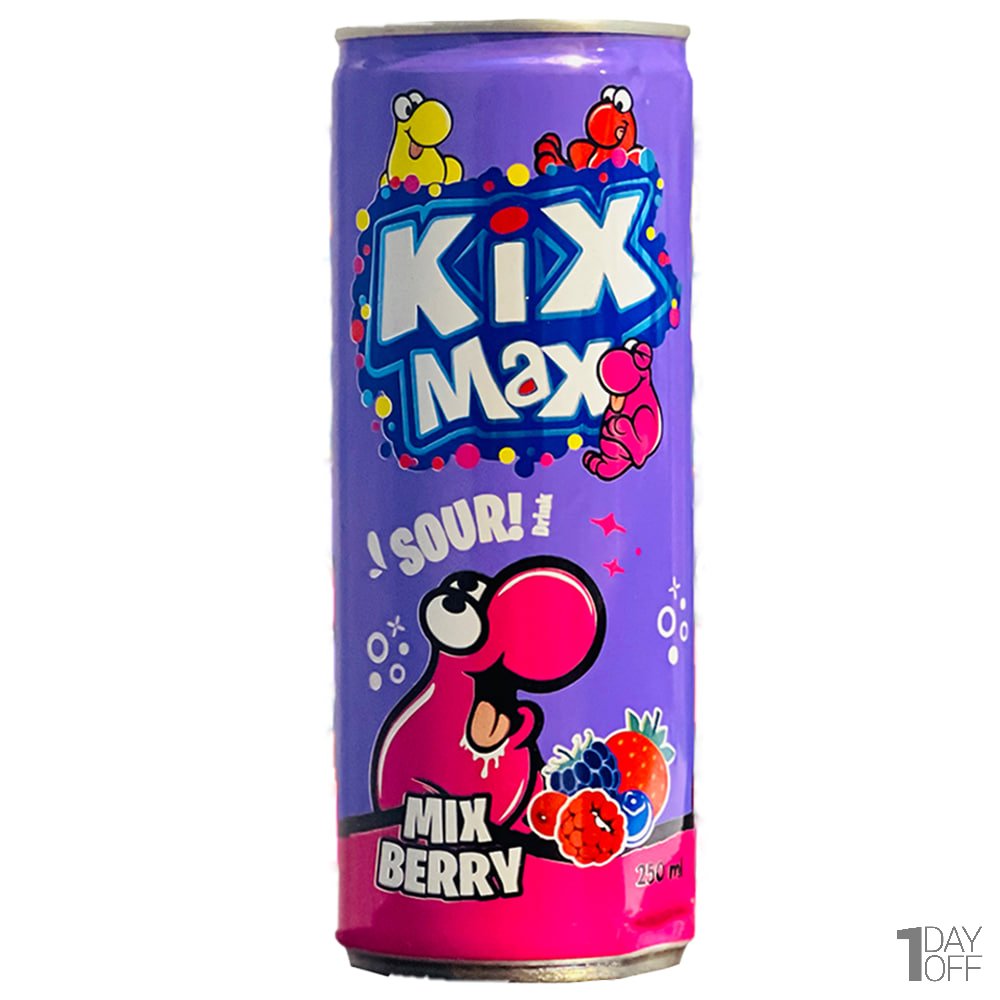 نوشیدنی گازدار کیکس مکس KIX MAX میکس بری مقدار 250 میلی‌لیتر