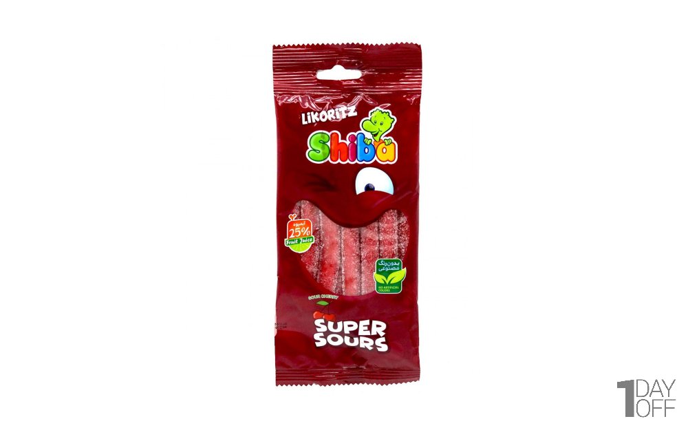 پاستیل super sours شیبا مقدار 90 گرم 
