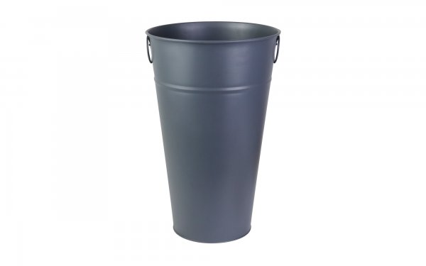 گلدان فلزی دسته‌ حلقه‌ای تورینگ ابعاد 45x28x18 سانتی‌متر رنگ خاکستری مات