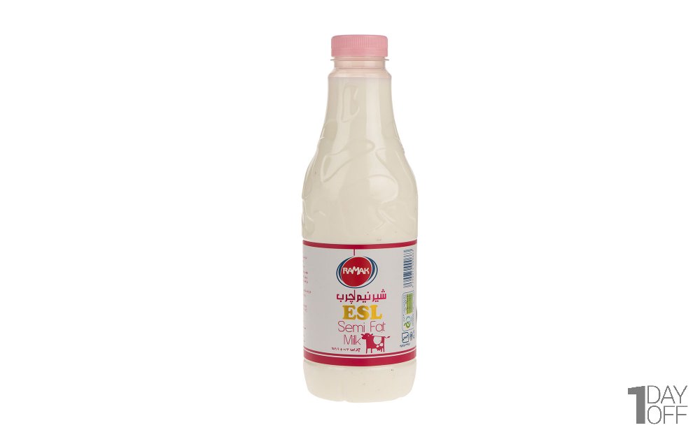 شیر نیم‌چرب رامک مقدار 1 لیتر