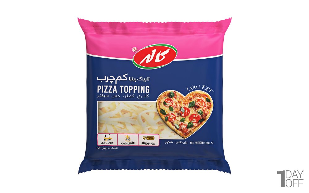 پنیر تاپینگ پیتزا کم‌چرب رنده شده کاله مقدار 500 گرم