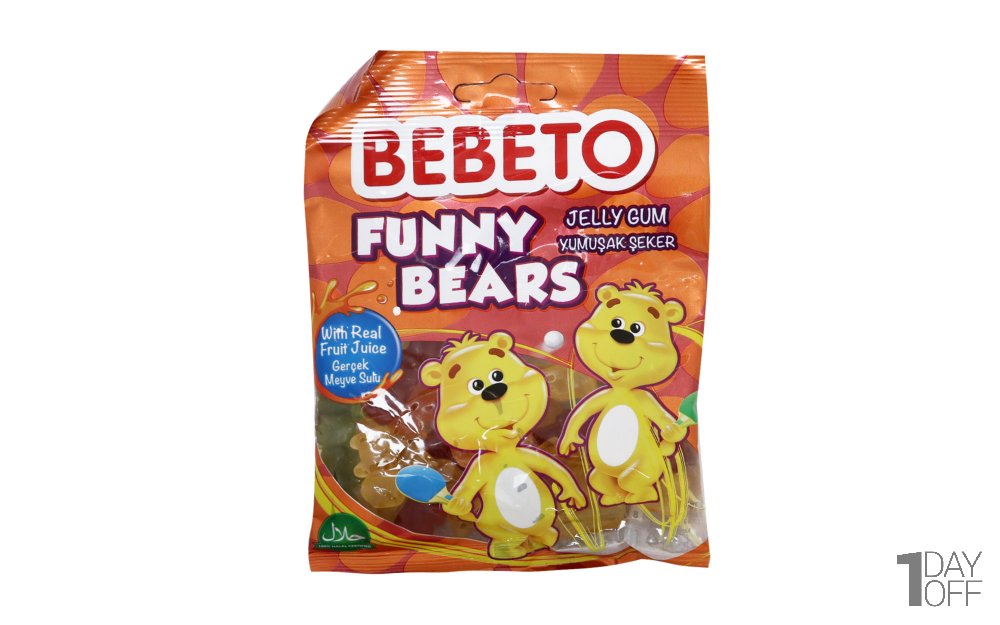 پاستیل ببتو (BEBETO) مدل FUNNY BEARS مقدار 80 گرم