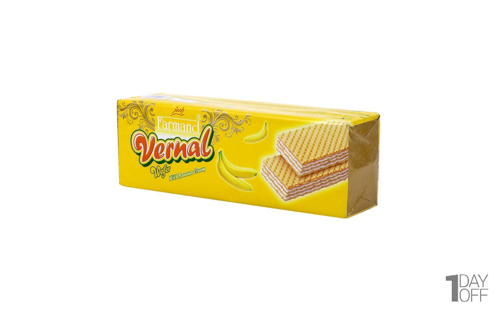 ویفر کرم‌دار موزی ورنال فرمند مقدار 165 گرم