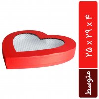 باکس هدیه طرح قلب رنگ قرمز ابعاد 25x29x4 سانتی‌متر