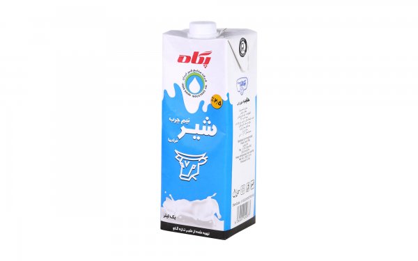 شیر نیم‌چرب 2.5 درصد چربی پگاه مقدار 1 لیتر