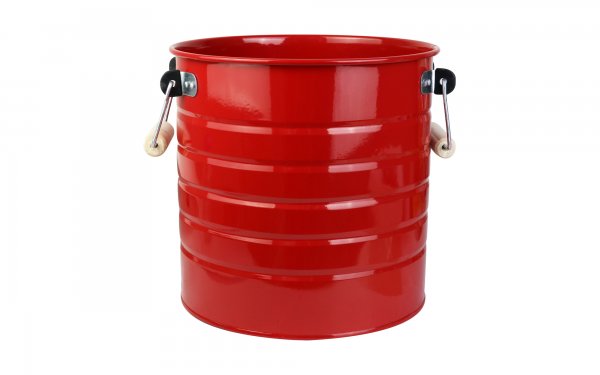 گلدان فلزی دسته‌ چوبی تورینگ ابعاد 29x29x29 سانتی‌متر رنگ قرمز
