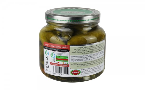 خیارشور تخمیری درجه یک سحر مقدار 1450 گرم 