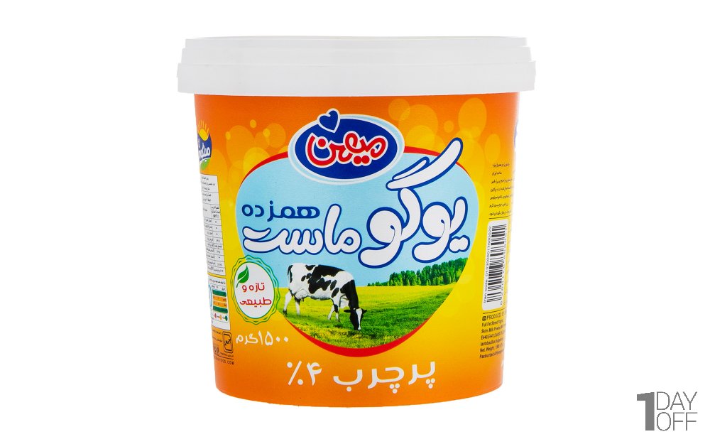 ماست یوگو پرچرب هم‌زده میهن مقدار 1.5 کیلوگرم