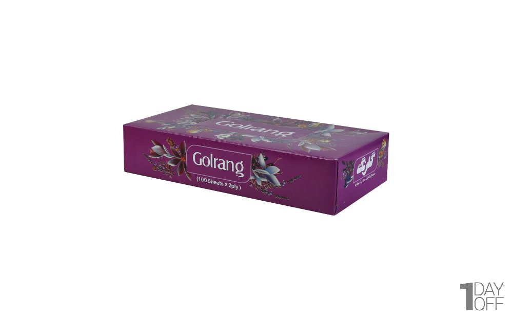 دستمال کاغذی دولایه گلرنگ بسته 100 برگ طرح رندم
