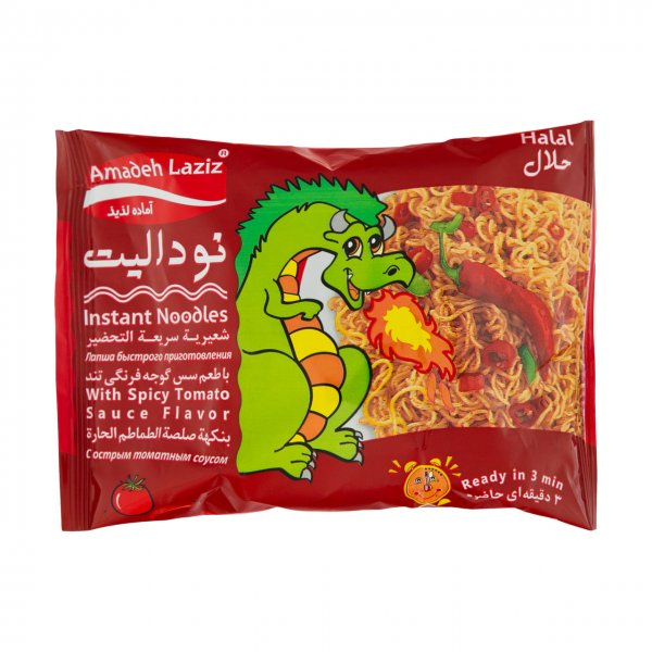نودل با طعم سس گوجه فرنگی تند آماده لذیذ