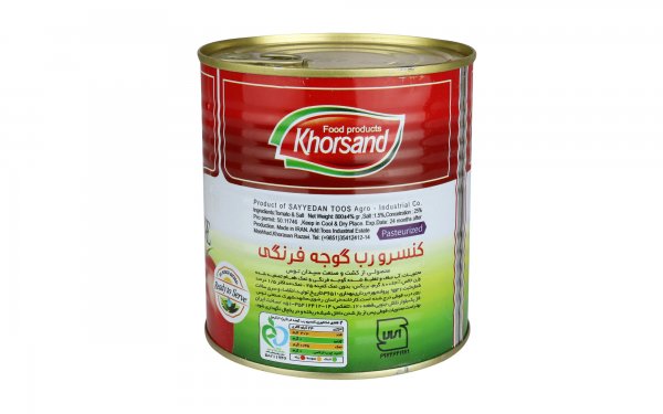 رب گوجه‌فرنگی خرسند مقدار 800 گرم