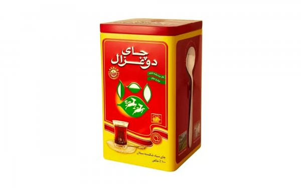 چای سیاه خارجی دوغزال قوطی فلزی مقدار 400 گرم (دارای قاشق هدیه)
