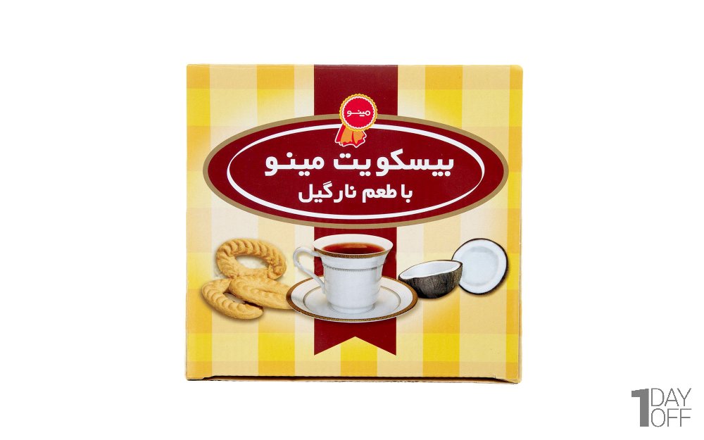 بیسکویت پذیرایی مینو با طعم نارگیل مقدار 700 گرم