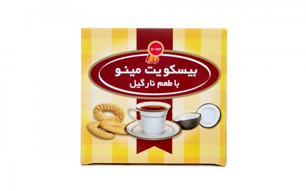 بیسکویت پذیرایی مینو با طعم نارگیل مقدار 700 گرم