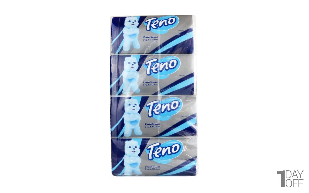 دستمال کاغذی اقتصادی 250 برگ دولایه تنو بسته 8 عددی 