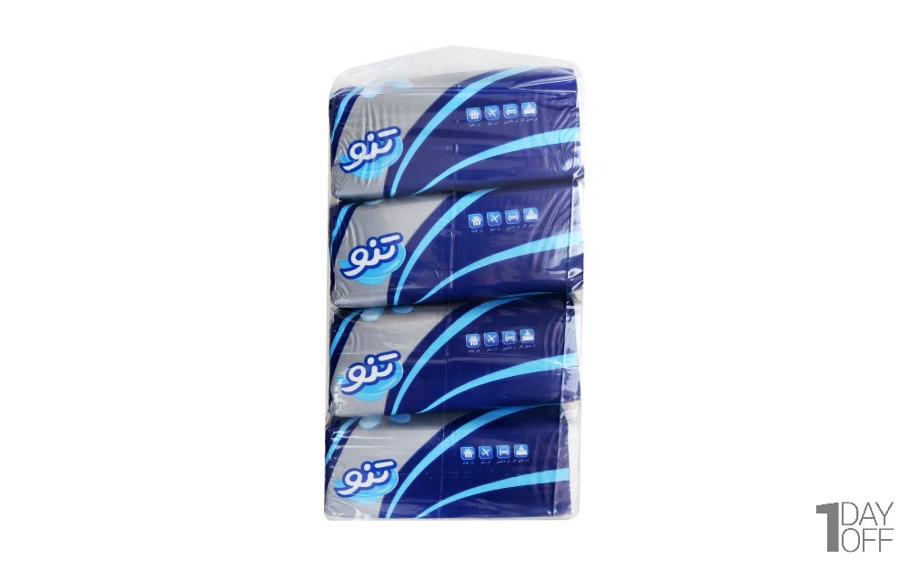 دستمال کاغذی اقتصادی 250 برگ دولایه تنو بسته 8 عددی 