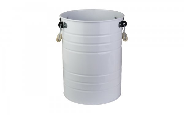 گلدان فلزی دسته‌ چوبی تورینگ ابعاد 38x29x29 سانتی‌متر رنگ سفید