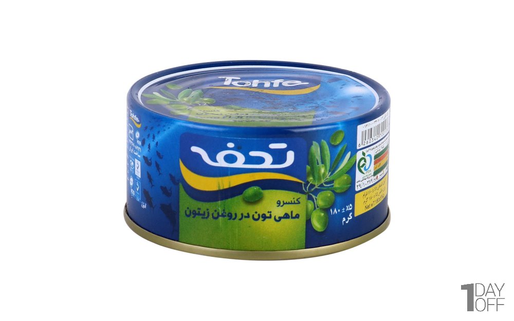 کنسرو ماهی تن در روغن زیتون تحفه مقدار 180 گرم