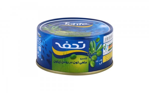 کنسرو ماهی تن در روغن زیتون تحفه مقدار 180 گرم