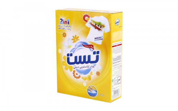 پودر لباسشویی دستی تست مدل 2‌IN‌1 مقدار 500 گرم