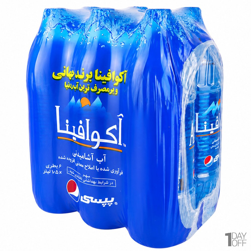آب آشامیدنی آکوافینا پپسی مقدار 1.5 لیتر بسته 6 عددی