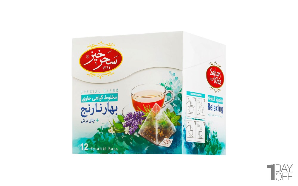 دمنوش بهار نارنج و چای ترش سحرخیز بسته 12 عددی