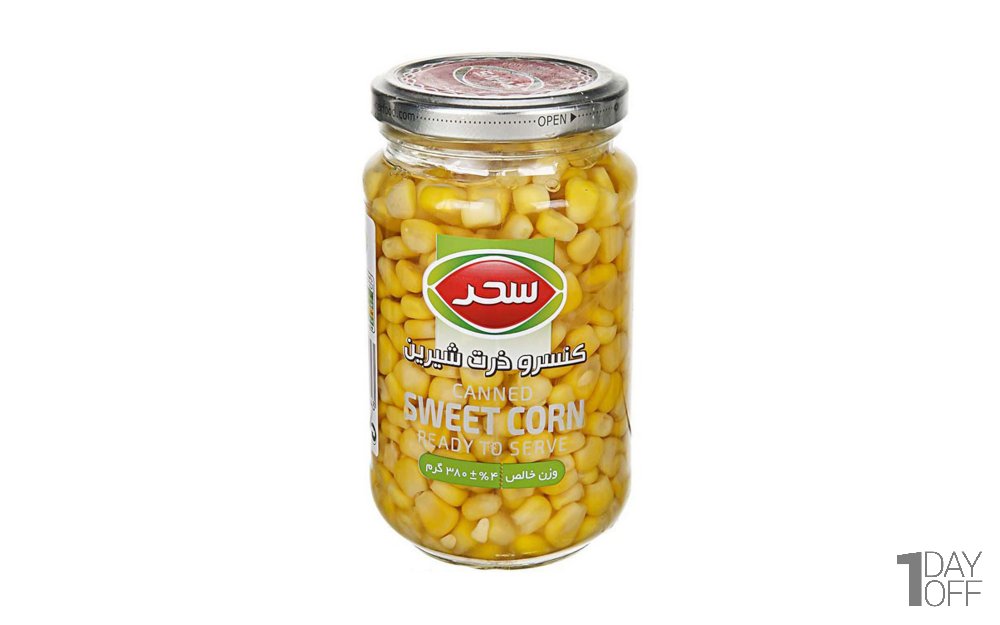 کنسرو ذرت‌شیرین سحر مقدار 380 گرم 