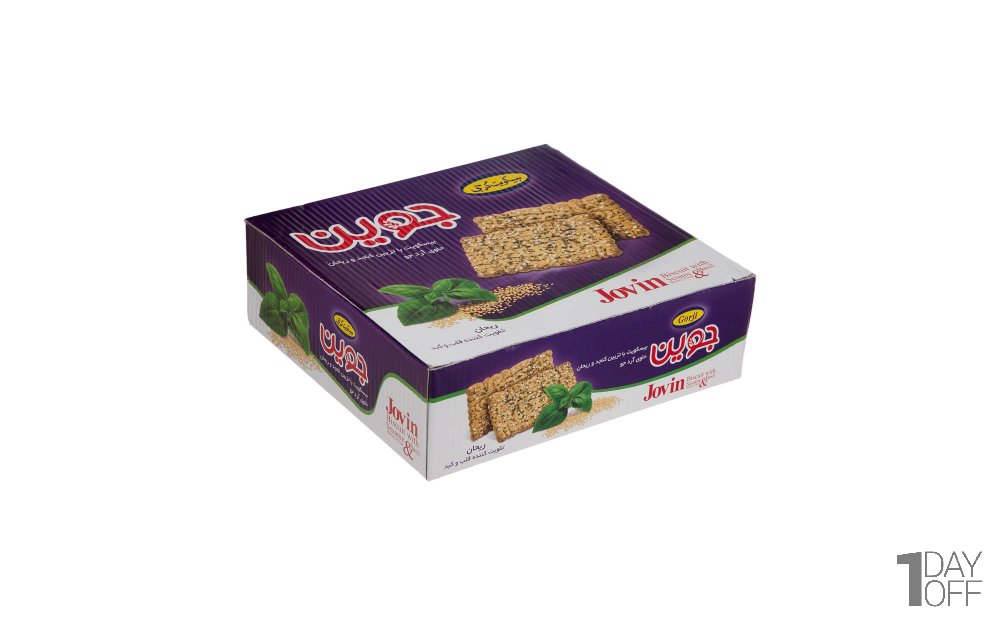  بیسکویت با تزیین کنجد و ریحان حاوی آرد جو جوین گرجی مقدار 920 گرم
