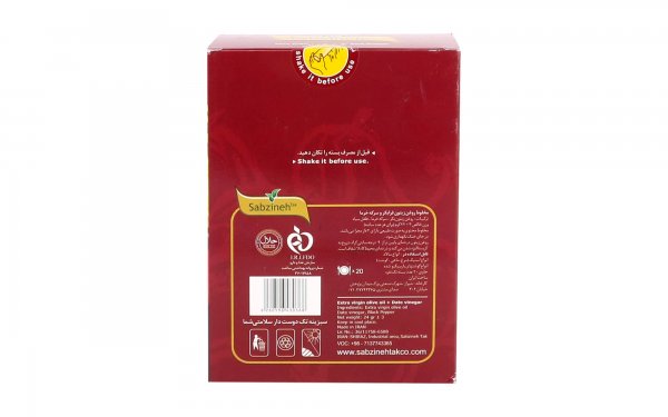 مخلوط روغن زیتون و سرکه خرما سبزینه‌تک بسته 20 عددی
