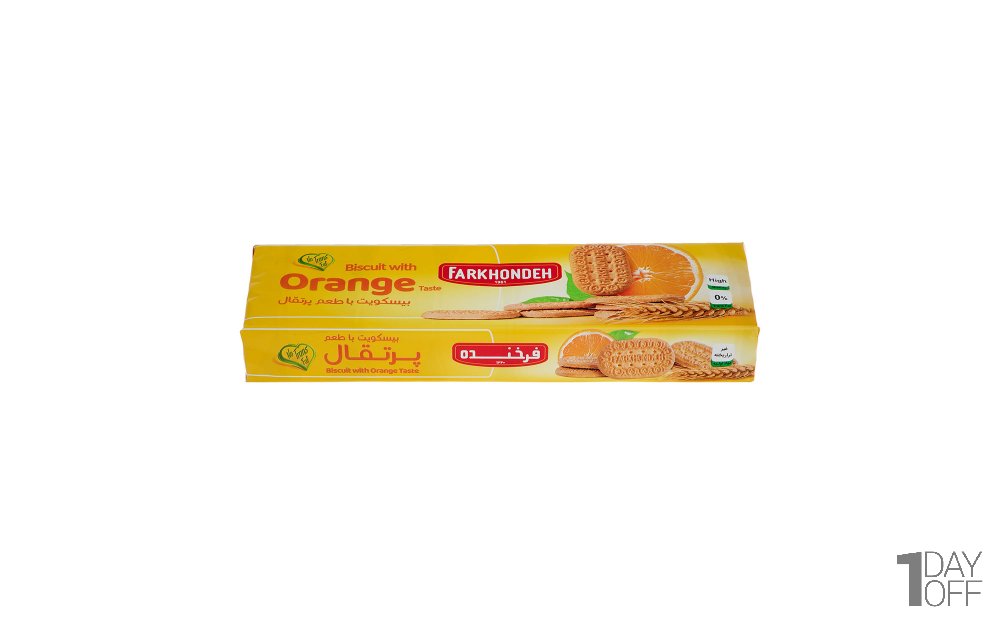 بیسکویت با طعم پرتقال فرخنده مقدار 130 گرم