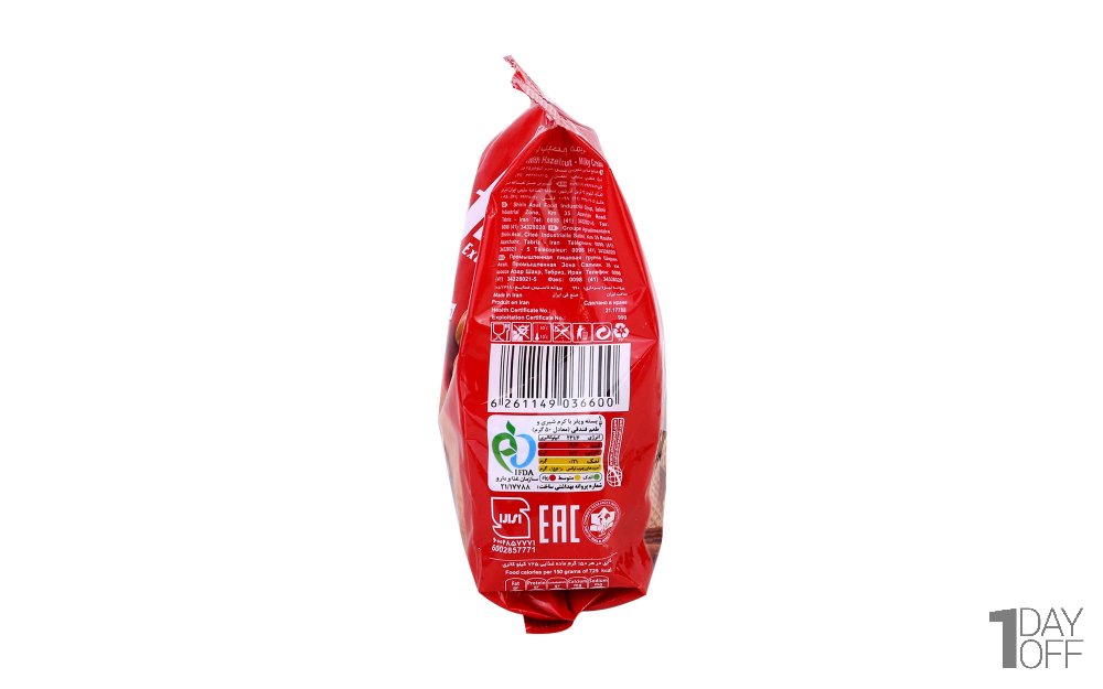 ویفر با کرم شیری و طعم فندقی هیت شیرین‌عسل مقدار 150 گرم