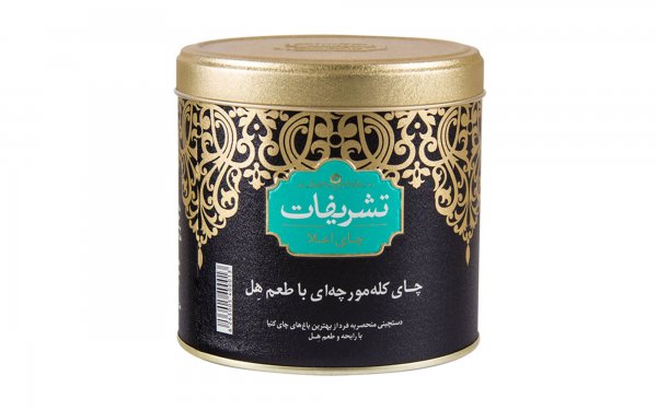 چای سیاه کله مورچه‌ای با رایحه و طعم هل تشریفات مقدار 450 گرم