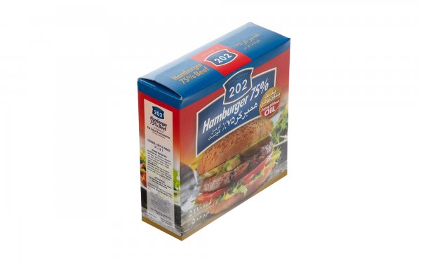 همبرگر 75% گوشت‌ قرمز 202 مقدار 400 گرم