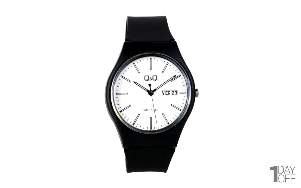 ساعت Q&Q مدل A212J001Y بند سیلیکونی مشکی