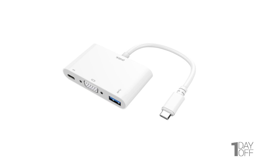 مبدل USB-C به USB 3.0/VGA/USB-C پرولینک مدل MP438