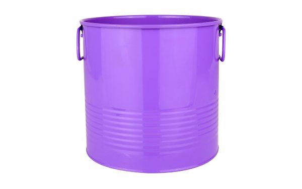 گلدان فلزی دسته‌ فلزی لاین ابعاد 19x19x18 سانتی‌متر رنگ بنفش