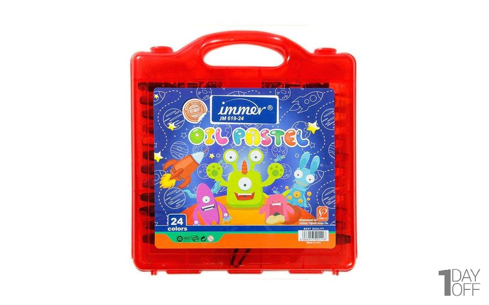  مداد شمعی 24 رنگ ایمر (Immer) مدل JM619-24
