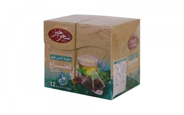 دمنوش گیاهی نعناع کاکوتی سحرخیز بسته 12 عددی