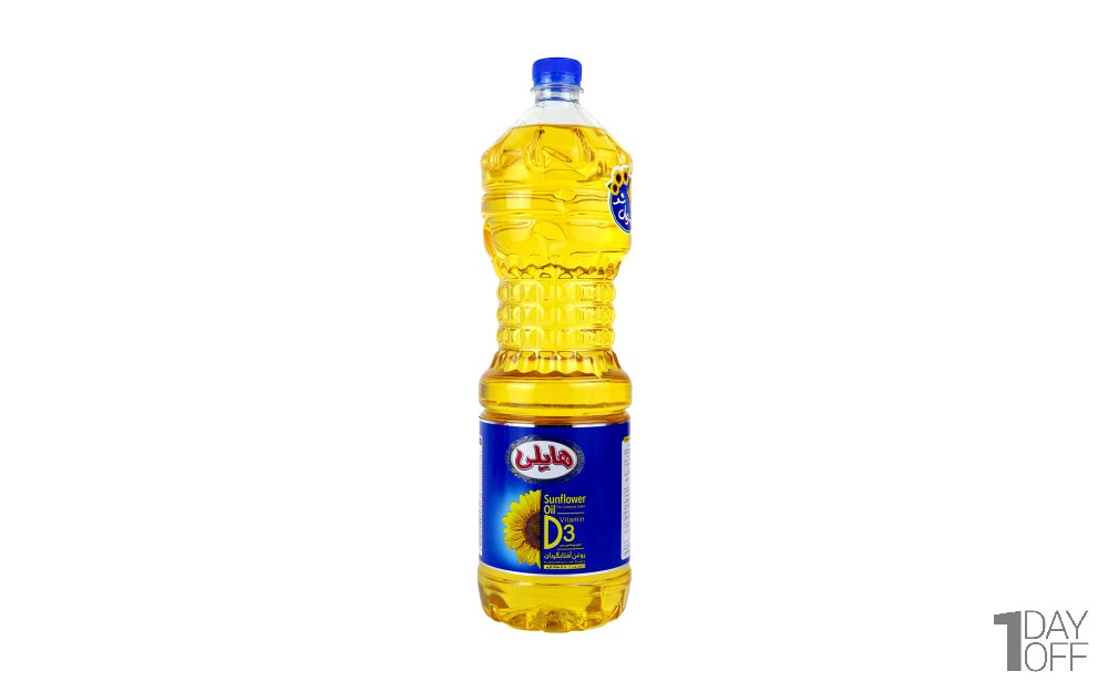 روغن آفتاب‌گردان مخصوص پخت و پز ویتامینه D3 هایلی مقدار 1.5 لیتر