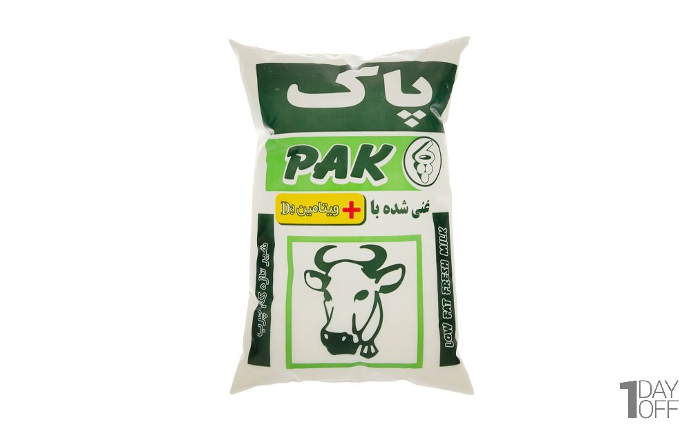 شیر پاکتی کم‌چرب D3+ پاک مقدار 800 میلی‌لیتر