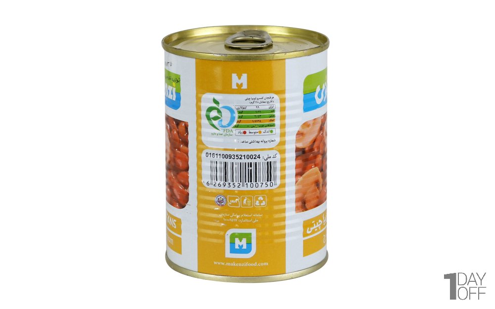 کنسرو لوبیا چیتی با قارچ مکنزی مقدار 380 گرم