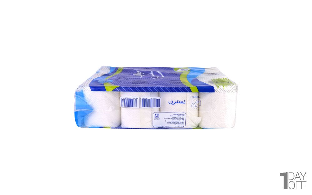 دستمال توالت چهارلایه نسترن بسته 12 رول